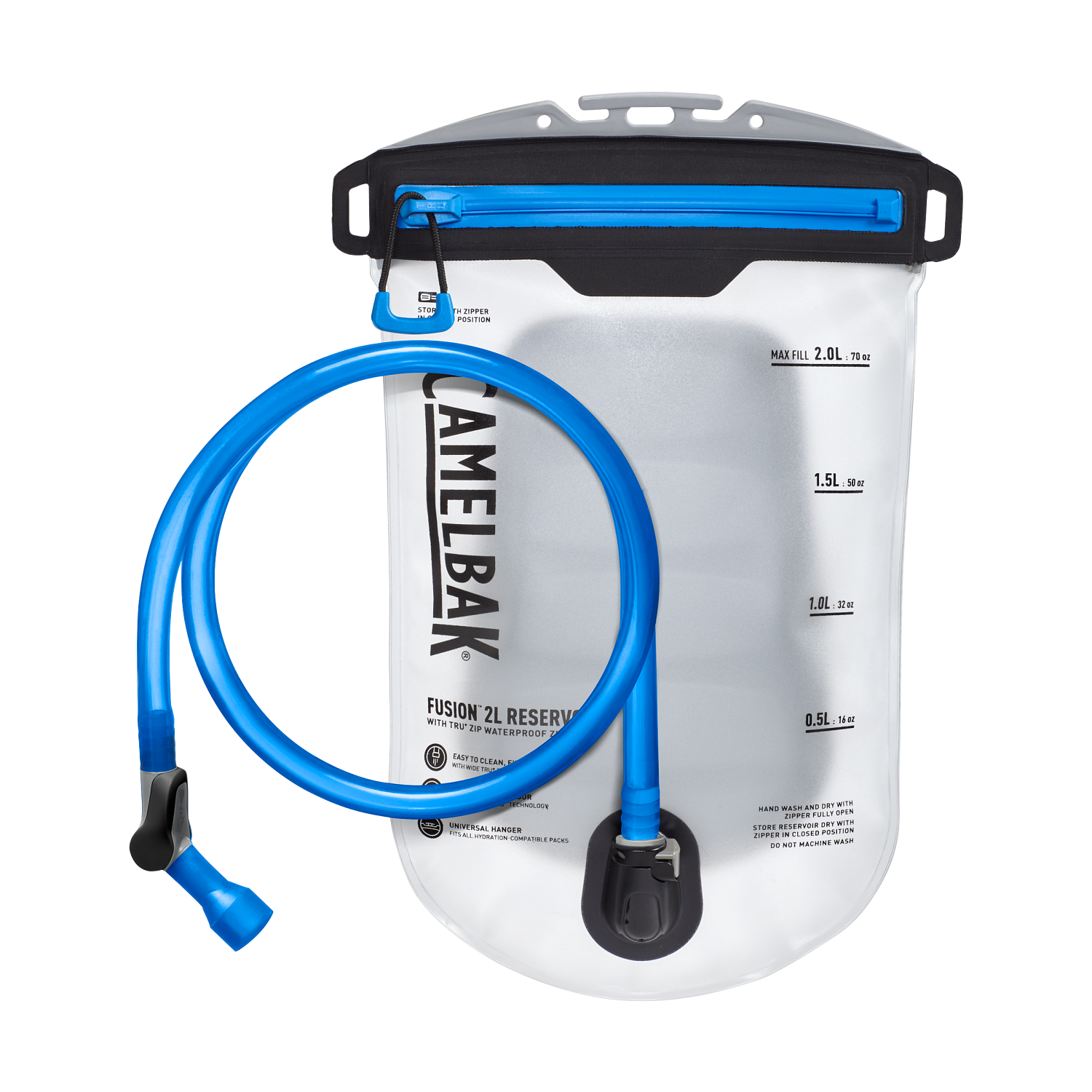 Fusion 2L Reservoir with Tru Zip Waterproof Zipper, Clear